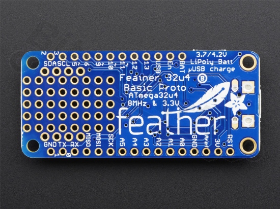 Adafruit Feather 32u4 Basic Proto - Adafruit 2771
